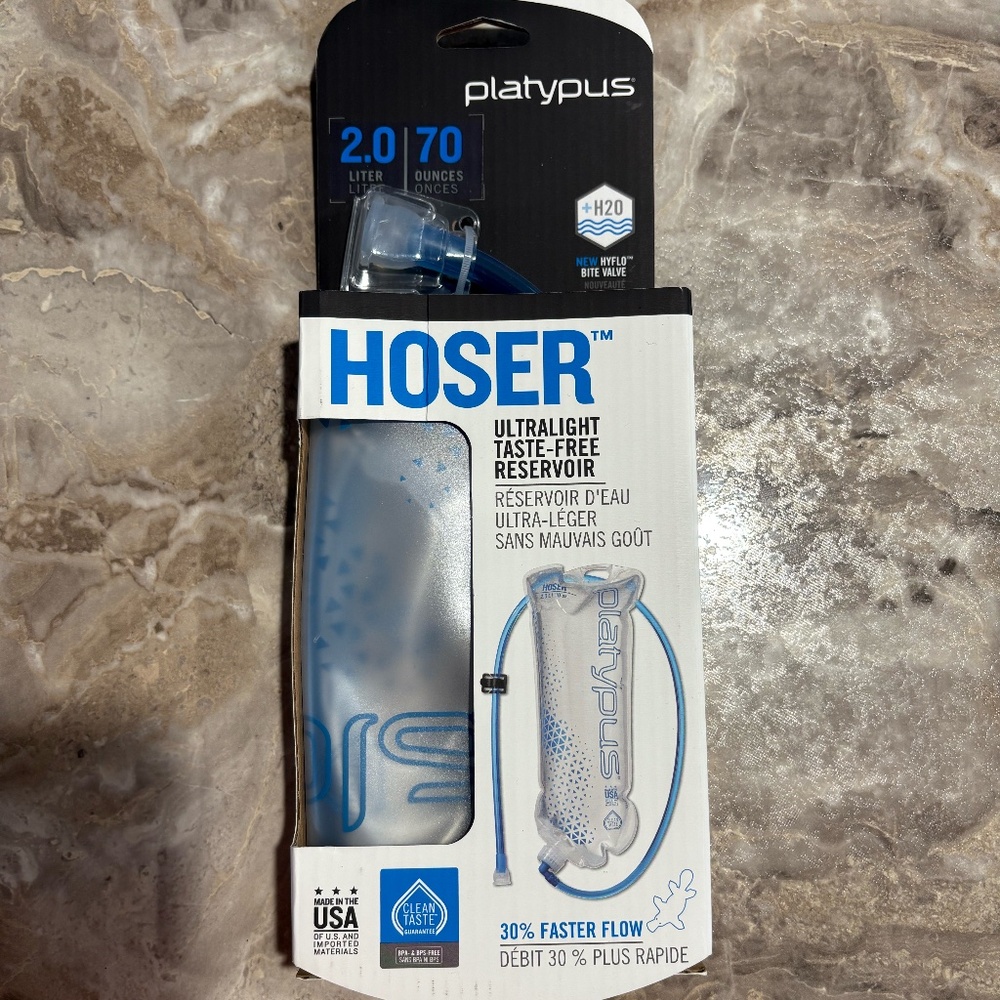 Platypus Hoser Hands-Free Hydration System Water Reservoir, 2-Liter, with Fast F